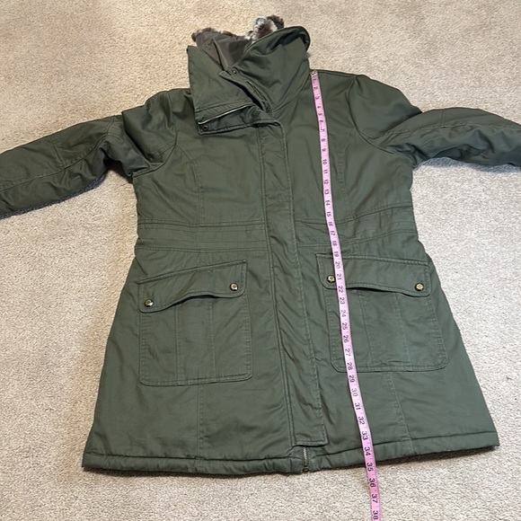 Lady Von Hart olive quilted parka jacket XL - Picture 12 of 12